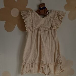 Zara Charming Cream Ruffle Toddler Dress